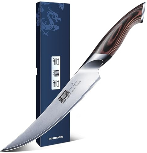 HOSHANHO Coltello Disosso da 15cm, Coltello per Sfilettare Pesce in Acciaio Inossidabile ad Alto Tenore di Carbonio per Pesce, Coltello da Disosso Giapponesi Professionali Affilati