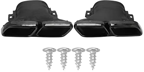 Brilluxa Exhaust Tips, Quad Muffler Tips Compatible with AMG E63 W213 Pre Facelift 2017‑2020, Black Chrome Exhaust Pipe, 304 Stainless Steel Tail Tips