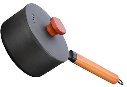 CIYODO Cacerola De Hierro Antiadherente Sartén Para Cocina Utensilio Para Sopa y Leche Compatible Inducción Gas y Hornos