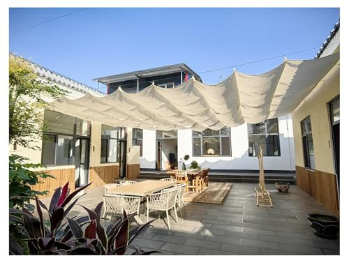 Voile d'ombrage rétractable ondulée pour pergola, terrasse, cour, porche, protection solaire