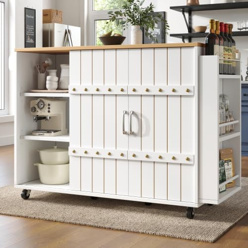 Huayz Isola della cucina, carrello da portata con piano di lavoro estraibile, carrello su ruote, armadio con 2 ante scorrevoli e 3 cassetti, buffet, adatto per ristorante