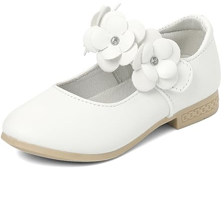 Cheerful Mario Mary Jane Ballerines Plates Chaussures pour Fille Blanc-A 26 EU
