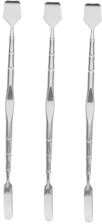 Strumento per Pulizia Viso Doppia Punta in Acciaio Inox 3 Pezzi | Argento, per Pori e Pelle del Viso, Casa e Viaggio, Facile da Pulire e Mantenere