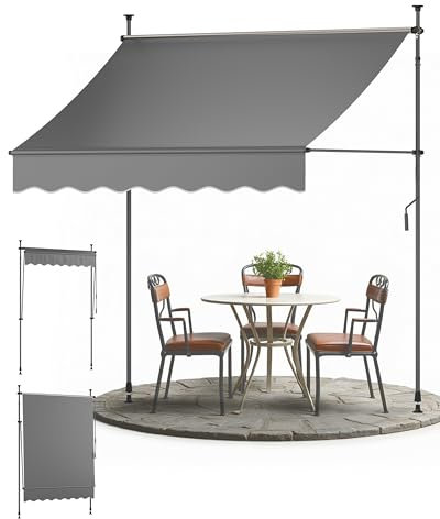 Sol Royal Klemmmarkise 1,5m breit ohne Bohren – Klemm-Markise mit Handkurbel Balkon Terrassen Sonnenschutz - Standmarkise Anthrazit UV-Beständig Balkonmarkise zum Klemmen Witterungsbeständig BM3