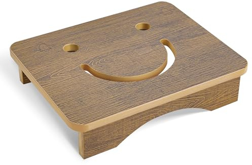 Rutschfester Tritthocker für Erwachsene und Senioren, Bade- und Wohnwagen-Trittstufe, 40×32×9 cm, wasserdichte HDPE-Plattform mit Lächelndem Design für Hochbetten und als Bettstütze