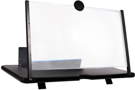 ABOOFAN Phone Screen Amplifier with Pull-out Design HD Cellphone Screen Magnifier and Stand Clear Picture Enlarger for Movies Videos Online Classes Compatible with All Smartphones Black