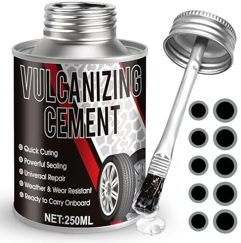 XINGHUO Liquido Vulcanizzante, Liquido Vulcanizzante Gomme, Mastice per Riparazione Pneumatici, Sigilla Rapidamente Gli Pneumatici, Adatto per Pneumatici di Auto e Biciclette, 250ml
