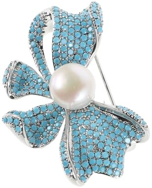Healvian Spilla Fiocco Blu in Caleite Elegante per Abiti e Cappelli, Accessorio Versatile e Leggero per Donne e Mamma