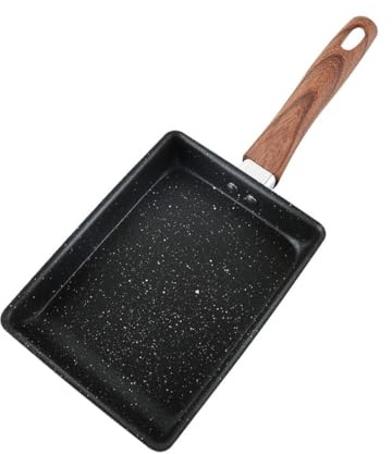 BESPORTBLE Padella Quadrata Giapponese Antiaderente per Frittata, Manico Isolante e Foro per Appenderla, Teglia da Cucina per Colazione e Uso Domestico