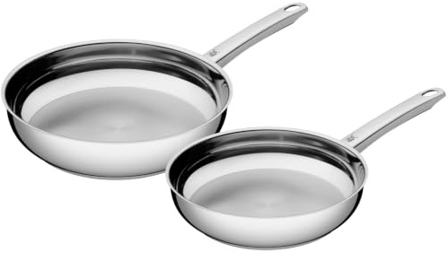 WMF Profi Bratpfannen-Set 24+28 cm Induktion, Edelstahlpfanne unbeschichtet, Cromargan Edelstahl, backofenfest