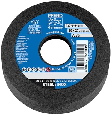 Pferd 63417122 Schleiftöpfe 50 ETT 80-8 A 36 Q SG