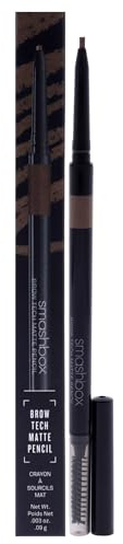 Smashbox Brow Tech Matte Eyebrow Pencil | Waterproof, Smudge Proof + Long Lasting Brow Pencil with Spoolie Brush, Taupe