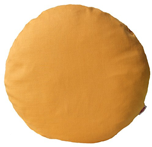beties Farbenspiel Kissenhülle ca. Ø50 cm - Kissenbezug in interessanter Größen- und Farbauswahl - 100% Baumwolle für eine fröhlich Stimmung in Unifarben (Gold-Gelb)