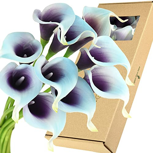 FiveSeasonStuff 10 unidades de flores artificiales, lirios cala, ramo de decoración, ideal para bodas, fiestas, el hogar, la oficina
