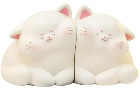 Reinscer Dekorative Katzen-Buchstützen, Einzigartige Buchstützen zum Halten Von Büchern, Buchhalter-Stopper Aus Kunstharz für Heimdekoration, Bücherregal, Büro, Schreibtisch