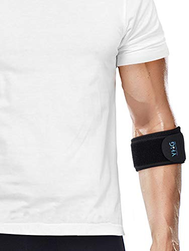 Bandage Ellenbogen Ellbogenstütze für Sehnenentzündung, Golferarm Bandage Tennisellenbogenstütze mit Kompressionspolster und verlängertem Gummiband für Dehnung, Tennis, Golfer-Ellbogen,