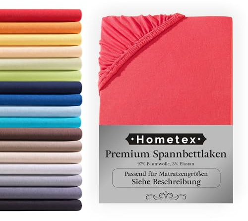Premium Boxspringbett Spannbettlaken 180-200 x 200-220 cm, Spannbetttuch Bettlaken für Boxspringbett und Wasserbett, Oeko-TEX Made IN Green, Matratzen bis 40cm, Rot
