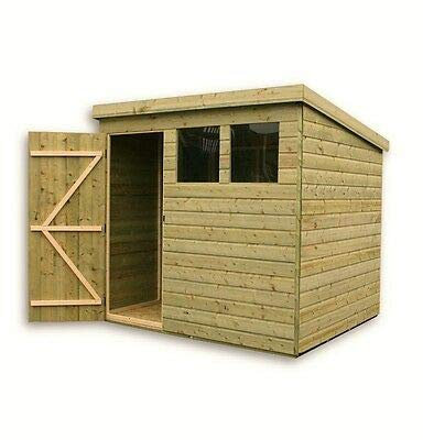EMS Retail Empire 1500 Pent Garden Shed T&G PRESSURE TREATED 2 WINDOWS 6X4 7X5 8X6 10X8 (8X6)