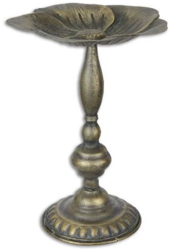 Casa Padrino Jugendstil Vogelbad mit Ständer Antik Bronze Ø 24,2 x H. 34 cm - Barock & Jugendstil Garten Deko