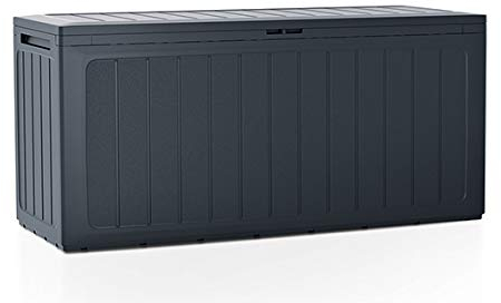 rg-vertrieb Gartenbox Auflagenbox 280L Truhe Box Gartentruhe Boarde Kissenbox Gartenkasten (Anthrazit)