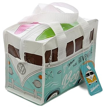 Puckator Wiederverwendbare Lunch-Tasche aus recyceltem Kunststoff für Volkswagen VW T1 Camper Van Surf Abenteuer, Arbeit, Schule, Zuhause, Camping, 15 x 20 x 12 cm aus recycelten Kunststoff-Flaschen