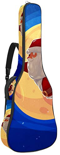 Gitarrentasche mit Reißverschluss, wasserdicht, weich, für Bassgitarre, Akustik- und klassische Folk-Gitarre, Weihnachtsmann
