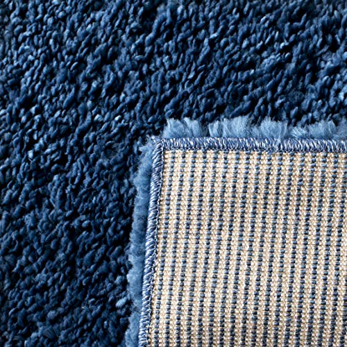 SAFAVIEH August Shag Collection Accent Rug - 2' x 3', Navy, Solid Design, Non-Shedding & Easy Care, 1.2-inch Thick Ideal for High Traffic Areas in Entryway, Living Room, Bedroom (AUG900N)