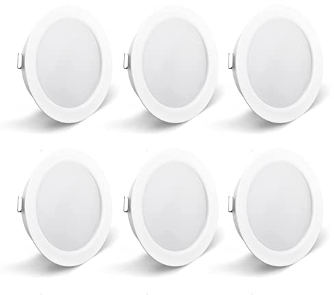 KYOTECH Faretti LED da incasso per mobili, 230V 3,5W G4 3000K 300LM, cavo di collegamento da 15 cm, faretto da incasso, metalloacciaio inossidabile, al posto delle lampade ad alogene, bianco Set di 6