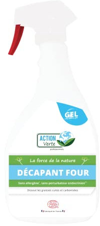 ACTION VERTE - Décapant four - Dissout les graisses cuite et carbonisées - Formule naturelle - Contact alimentaire - Format gel - 1L - Fabrication française - Réservé aux professionnels