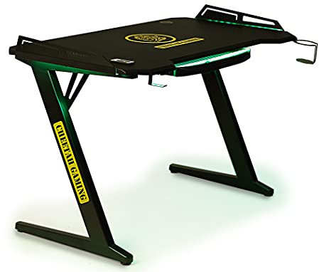 Mesa Gaming Cheetah Máster 01 - Escritorio Gamer LED RGB, Carga Inalámbrica Smartphone, 3 USB, Organizador Cables - Amplio Escritorio Ordenador 126 x 68 cm