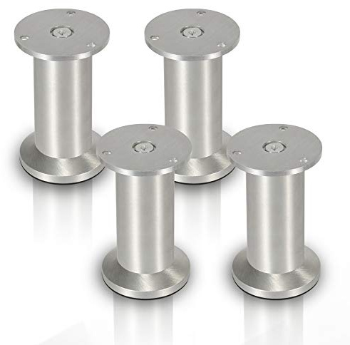 Sonnewelt 4er Set Möbelfüße | Hochwertige Aluminium Möbelfuss | 150mm Verstellbare für individuelle DIY-Möbel | Möbelbeine Küchenschränke Edelstahl runde Schrankfüße