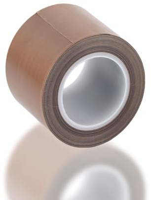 Teflon Klebeband, PTFE Hochtemperaturkleber Teflonband 3D Drucker Hochtemperaturband Hochtemperaturbeständig Vakuumierband Isolierband Vakuumiermaschine Hand Impulsversiegeler Braun 50mm*10m