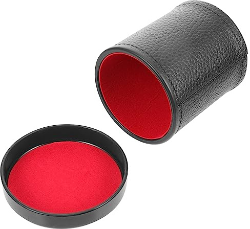 Toyvian 1 Set Silent Leather Sieve Cup Dice Rolling Cup Dice Rolling Holder Shaking s Stacking Leather Small s Tray for Lining Plastic To Stack