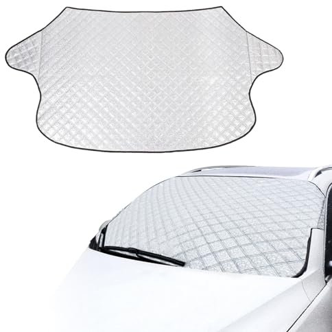 Qooloo Winter Windschutzscheiben Abdeckung Auto Windschutzscheiben Abdeckung Sonnenschutz Faltbarer Ultra-Dick für Schnee EIS Frost Staub Wasserbeständig UV Flexible Größe für SUV LKW Auto