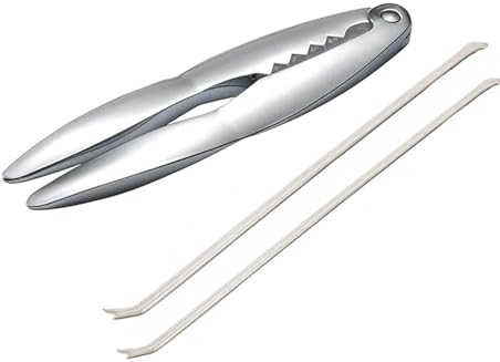 KIT 3 Pezzi Schiaccianoci in Acciaio Inox, per Noci, Mandorle, Nocciole, Anche Uso per Apri Granchio Crostacei Astice, Argento (15cm)