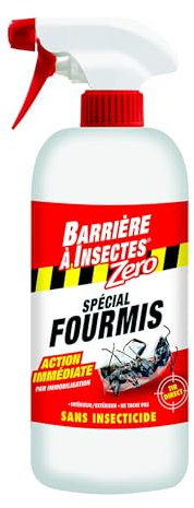 Barrière à Insectes Zero Insecticide, Spécial Fourmis, Action Immédiate, Fabriqué en France, Vaporisateur, Prêt à l'emploi - 1 L, nc