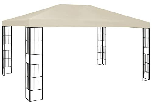 ARKEM Pavillon 3×4 m Creme Pavillon Wasserdicht Pergola Sonnenschutz üBerdachung Grillpavillon