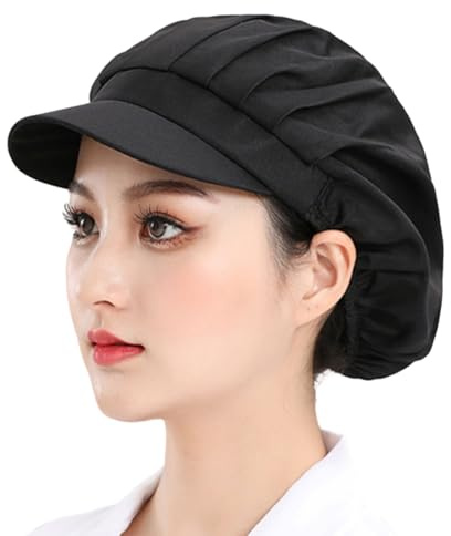 3pcs Chapeau de Chef Unisexe Toque de Cuisinier Élastique Chapeau de Cuisine Casquette Travail Cheveux Net pour Traiteur Boulangerie Industrie Atelier