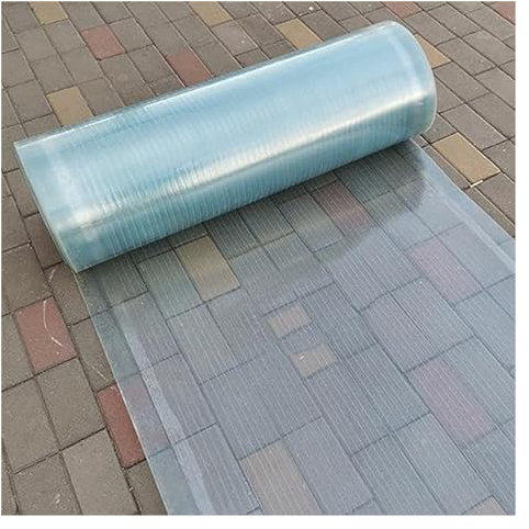 UHEKC Panneaux de Toit en Polycarbonate Tole Ondulee Transparente, Panneau Polycarbonate Plaque de Remplacement 0,8mm, Toiture Abri de Jardin(1.2x8m)