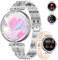 FEELNEVER Smartwatch Donna con Chiamate(2 Cinturini),1.19 AMOLED Fitness Tracker IP68/100+ modalità Sport Fisiologia Femminile,Diamanti Orologio Smart Watch,Regalo Donna