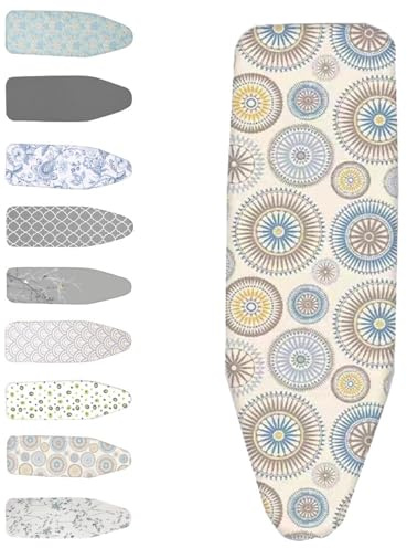 QSPNVFB Copriasse da Stiro Cotone 90x30cm 100x30Cm 120x40cm Copri ASSE da Stiro Ricambio Copritavolini da Stiro Facile da Montare Resistente alle Ustioni(Desert Rose,120x40 cm (15x48 inch))