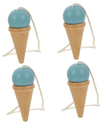 ibasenice 4piezas Juguete Kendama De Madera para Ejercicio De Coordinación y Control Juguete Interactivo para Mejora De Habilidades Diversión Asegurada Cumpleaños y Ocasiones Especiales