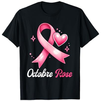Ruban Rose Octobre pour la Sensibilisation au Cancer du Sein pour Femmes T-Shirt