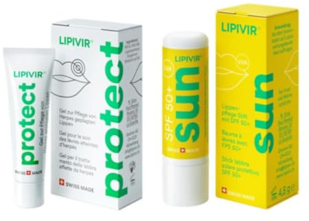 Lipivir Total Lip Care Bundle, Cold Sore Prevention Gel with Manuka Oil + SPF 50+ Sun Lip Balm Stick, Complete Vegan & Cruelty-Free Lip Protection for Healthy, Smooth Lips
