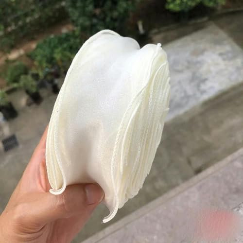 5meter Plain Fishtail Yarn Ribbon Bouquet Packaging Flower Baking Lace Ribbon Wave Chiffon Yarn Gift Strap-Beige_a-5m
