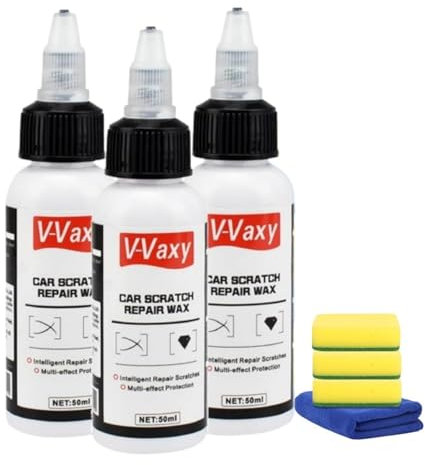 V-Vaxy Car Scratch Repair Wax, Autokratzer Reparieren und Polieren Lackieren Restaurer, Ultimativer Farbwiederhersteller Auto, Autolack Reparatur Polieren Paste, Autolack Kratzer Reparatur (3PCS)