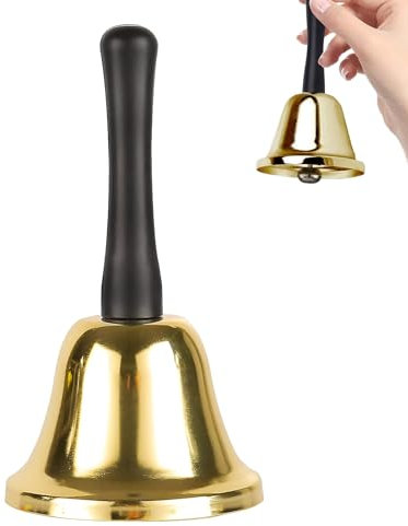 Glocke,Nikolausglocke,Handglocke,Glöckchen,Glocken,Hand Tischglocke,Glocke Klingel,Weihnachtsglocke Gold,Rezeptionsklingel (Gold)