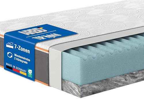 ARBD Matratze TOP Hybrid, 24 cm Höhe– 7-Zonen Kaltschaummatratze – H2 Kern/wahlweise H3/H4/H4 Topper – Bett Matratzen Öko-Tex, atmungsaktiver Schaumstoff für erholsamen Schlaf (H2/H5-90 x 200 cm)