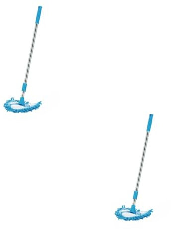 PACKOVE 2pièces Mini Balai Triangulaire Rotatif Mop De Nettoyage Et Rétractable Pour Maison De Rotation Pour Coins Et Étroits