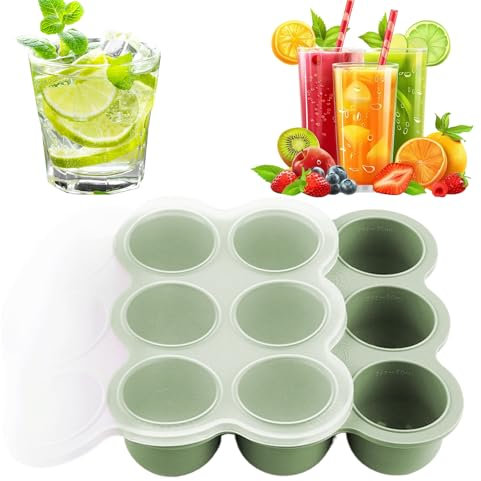 Penlimly Plateau de congélation pour bébé – Plateau de congélation à 9 compartiments pour aliments pour bébé avec couvercles | Conteneurs pour stockage de glace, fruits, soupe, lait maternel